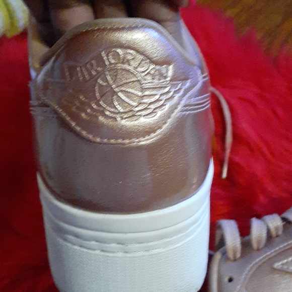 Rose gold metallic Air Jordan's with wedge - Picture 5 of 5